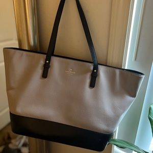 Kate Spade black and beige leather tote